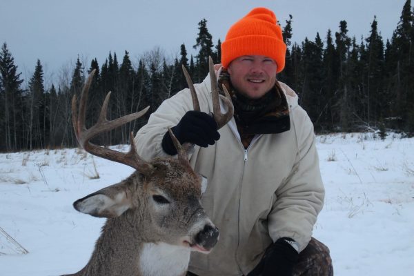 Nice 5×5 whitetail buck at Elusive Saskatchewan Whitetail Outfitter